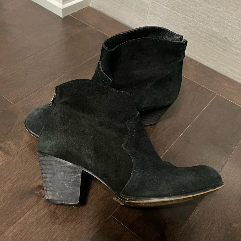 Office London Black Suede Heeled Boots Women’s Size EU 37 or 6